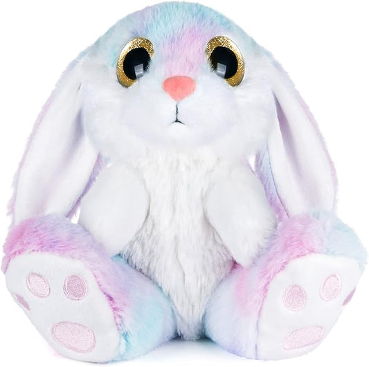 My OLi Bunny Stuffed Animal 8.5in Plush Rabbit with Floppy Ear Bedtime Friend Soft Toy Gifts for Girls Boys Kids, Rainbow