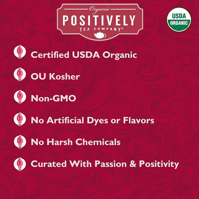 Organic Positively Tea Company, Hibiscus, Herbal Tea, Loose Leaf, 16 Ounce