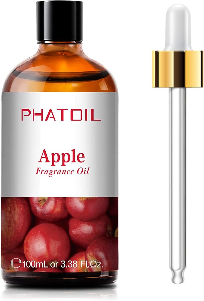 PHATOIL 3.38FL.OZ Apple Fragrance Oils for Aromatherapy, Essential Oils for Diffusers for Home, Perfect for Diffuser, Yoga, Skin Care, DIY Candle and Soap Making - 100ml