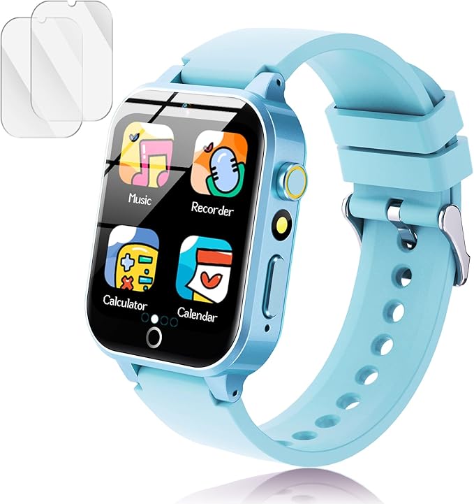 Smart Watch for Kids, with 26 Puzzle Games, Touch Screen, HD Camera, Alarm Clock, Toys for Ages 4-12 Years Old.Birthday Gift for Boys Girls (Soft Blue)
