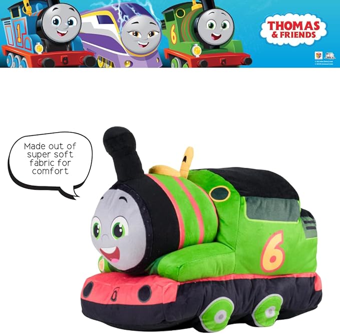 Thomas & Friends Percy Engine Train Kids Bedding Super Soft Plush Cuddle Pillow Buddy, (Officially Licensed Product) by Franco
