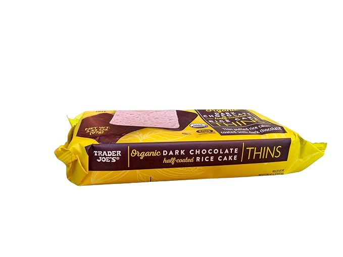 Trader Joe's Organic Dark Chocolate Puffed Rice Cake Thins | Gluten Free, Pack of 3