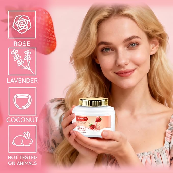Spa Gift Basket, Spa Kit for Women, Bath & Body Gift Set, Home Spa Bath | Strawberry Scented Bath Gift Basket Set Christmas Gifts, Pamper Kit for Girls & Teens, Birthday Gift, Bath Self Care Gift