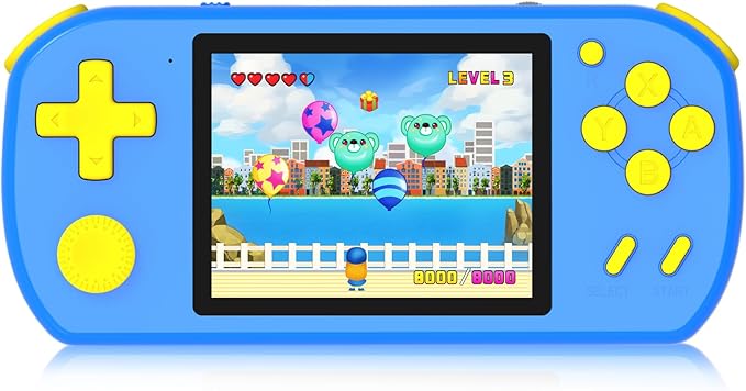 Handheld Games for Kids Built-in 218 Video Games, Portable Kids Travel Toys for Ages 4-13 with Rechargeable Battery 3.0" HD Screen, Mini Gaming Player Birthday Gifts for Boys Girls (Blue)