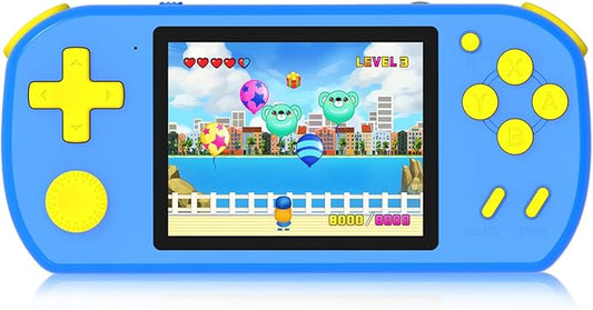 Handheld Games for Kids Built-in 218 Video Games, Portable Kids Travel Toys for Ages 4-13 with Rechargeable Battery 3.0" HD Screen, Mini Gaming Player Birthday Gifts for Boys Girls (Blue)