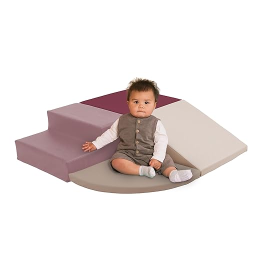 Playtime Essentials 4-Piece First Steps Corner Climber Climbing Foam Block Set for Little Kids – Indoor Toddler & Baby Soft Playset for Children to Climb and Crawl and Slide - Rosette