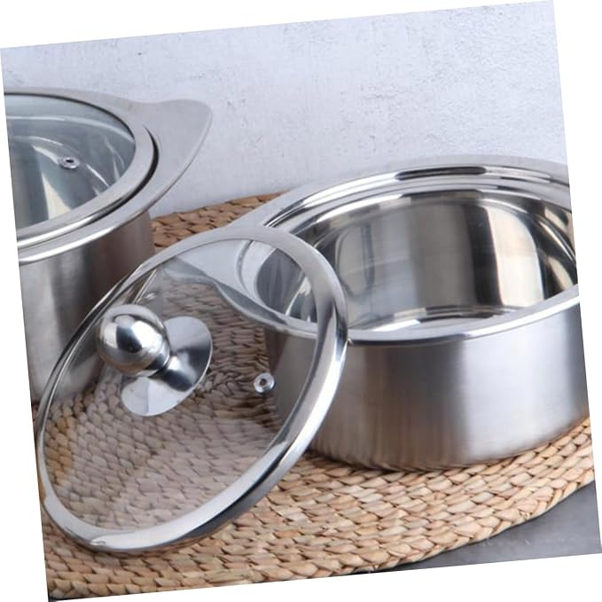 1pc Stainless Steel Hot Pot for Induction Cooker Lid Food-grade Material Design for Dining and