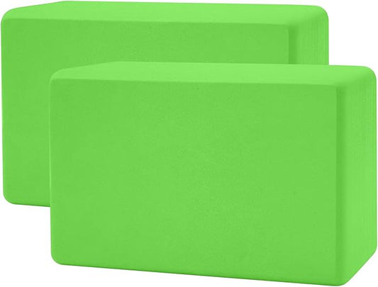 Yoga Blocks 2 Pack 3x6x9IN Foam Block Supportive Latex-Free with Rounded Edges, Non-Slip Exercise Blocks for Pilates, Meditation, Balance, Stretching and Deep Poses