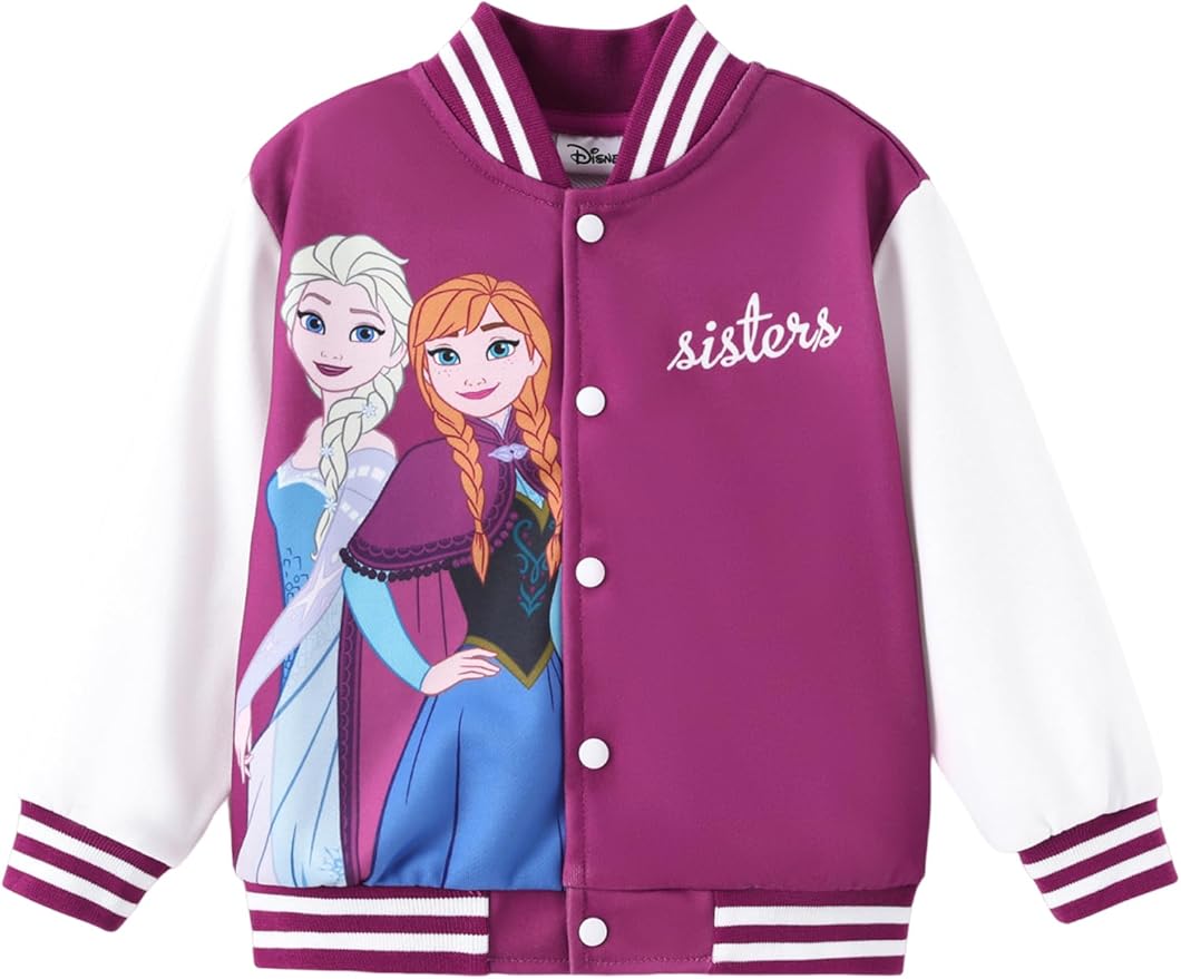 Disney Minnie Mickey Stitch Princess Frozen Marvel Jacket Lightweight Coat Button up Color Block Sweatshirt Sizes 2-14 Years