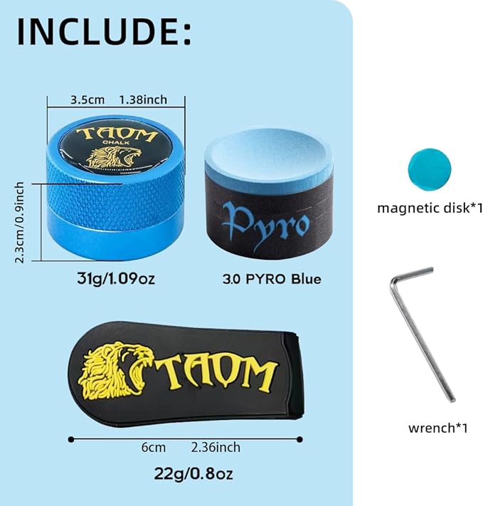 TAOM Pool Chalk Holder Round Shaped Practical Tool Billiards Accessories Magnetic Mini Chalk Tip Case Container Round Box Billiards