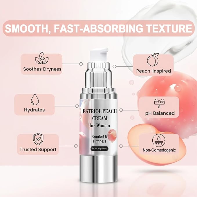 Vaginal Moisturizers Cream for Women | Intimate Care Cream | Menopause Support | Lightweight Hydrating Formula with Natural Peach Essence | Soothing Moisture for Daily Intimate Skin Care | 30ml