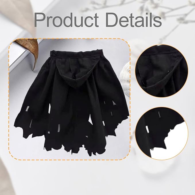 1/12 Action Figure Clothes, Miniature Clothing Cape Men Women, Mini, Dress up Figure Accessories, Doll Clothes for 6 inch, Black