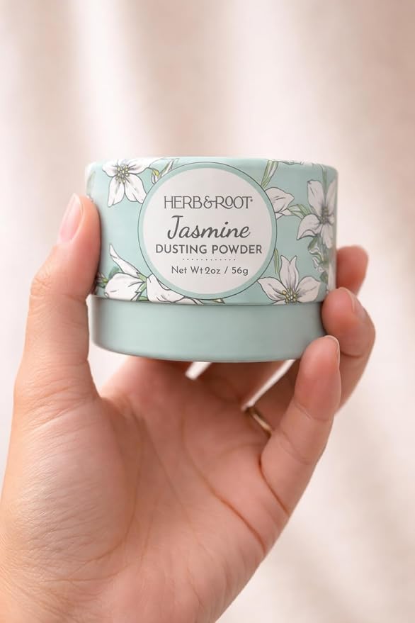 Jasmine Dusting Powder (2 oz Travel Size) – Talc-Free Body Powder with Arrowroot & Magnesium for Odor & Moisture – Soothing Anti-Chafe Powder for Underarms, Bra Line & Body – Made in USA
