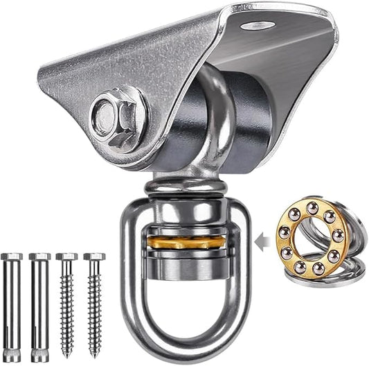 BeneLabel Silent Swing Hanger with Bearing Stainless Steel Hanging Chair Mount 1000 LB Capacity Swing Mount 360°Swivel Hook for Hammock Chairs, Porch Swings, Punching Bags
