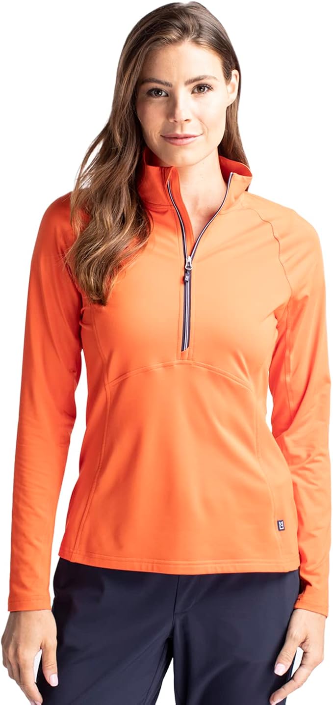 Cutter & Buck Womens Long Sleeve Adapt Eco Knit Half Zip Pullover