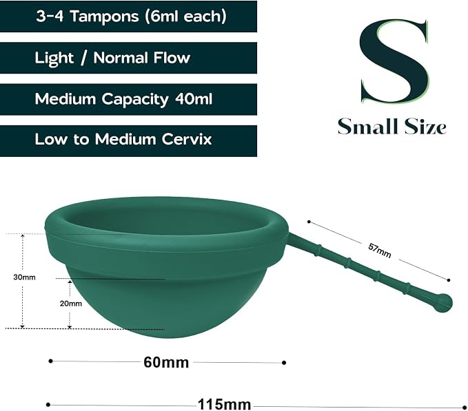 SHORDY Reusable Menstrual Disc (Small), 100% Medical-Grade Silicone, Flexible & Leak-Free Period Disc, Eco Friendly Feminine Hygiene & Care | Tampons, Pads & Cups Alternative (Green)