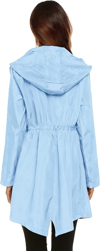 Lomon Women Waterproof Lightweight Rain Jacket Active Outdoor Hooded Raincoat