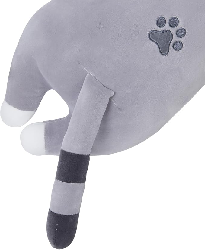 Long Cat Body Pillow for Kids, Cute Cat Stuffed Animals Gifts for Girls, Long Cat Plush Toy for Birthday, Soft Cat Plushies Pillow (Grey, 27.6in/70cm)