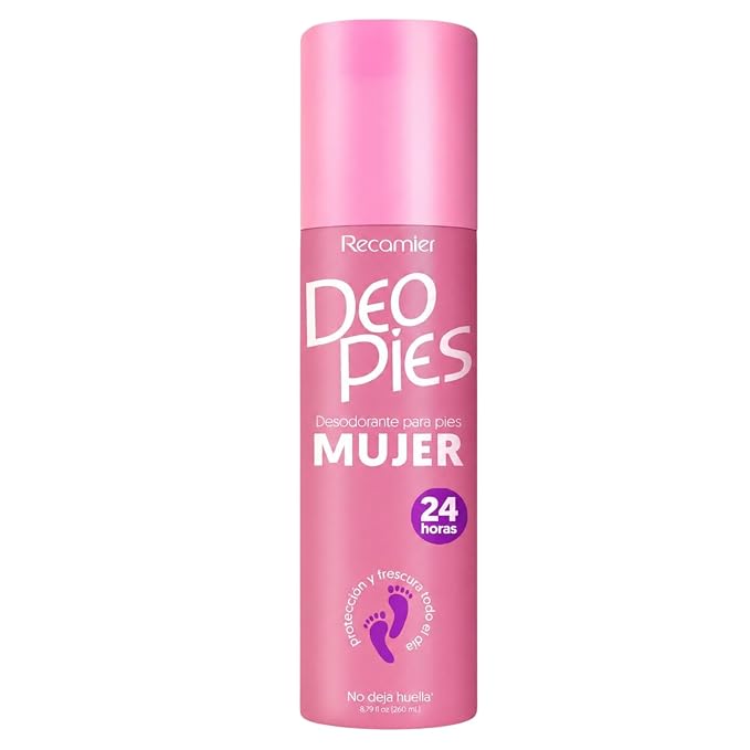 Deo Pies Foot Deodorant Spray for Women – Odor Control, Fresh Feel – No Stains – 8.79 fl oz (260ml)