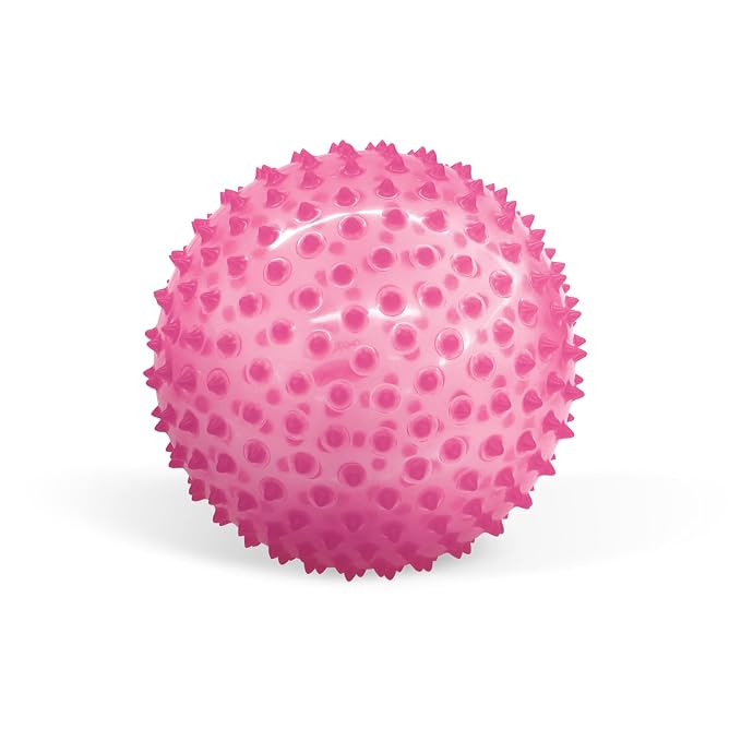 Edushape The Original Sensory Ball for Baby - 7" Transparent Pink Color Baby Ball that Helps Enhance Gross Motor Skills for Kids Aged 6 Months & Up - Vibrant, Colorful & Unique Toddler Ball