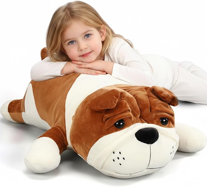 31.5'' Huggable Dog Plush, Cute Stuffed Animal, Soft Adorable Cuddle Companion for Kids Adults Boys and Girls, Plush Pillow Gift for Birthdays & Holidays