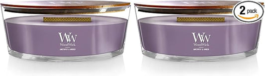 WoodWick Ellipse Candle Amethyst & Amber 16 oz. (Pack of 2)