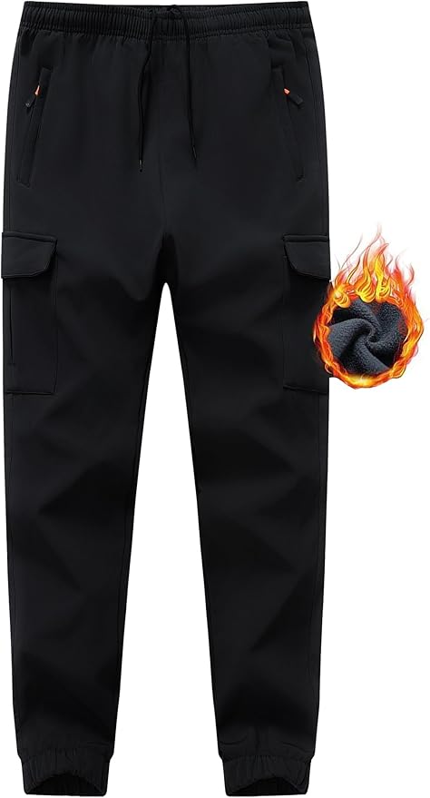 Boys Girls Snow Pants Waterproof Fleece Lined Ski Pants Kids Winter Hiking Pants