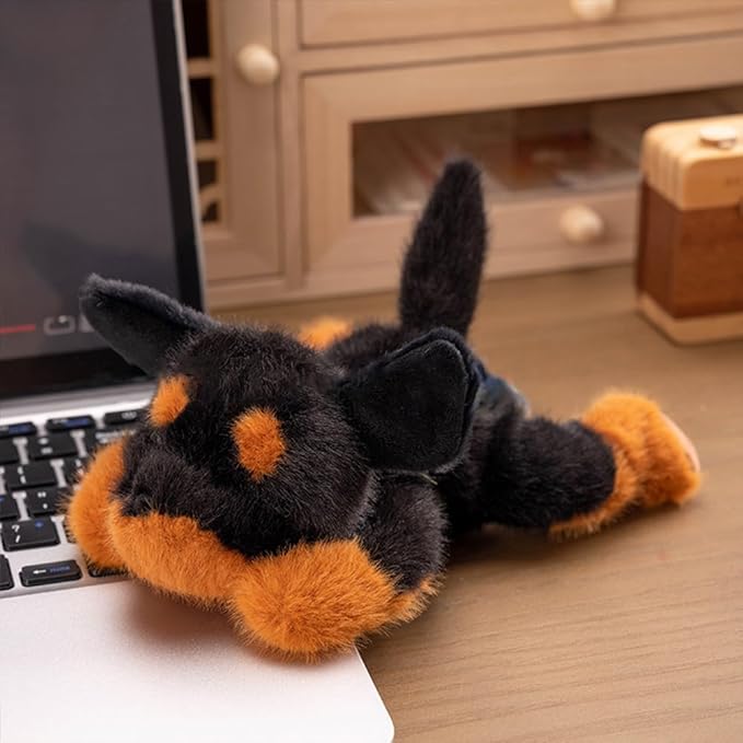 7.8 Inch Rottweiler Dog Stuffed Animals Plush,Cute Dog Weighted Stuffed Animal Soft Fluffy Puppy Plushies Toy Pillow Reward Gifts for Kids Boys Girls