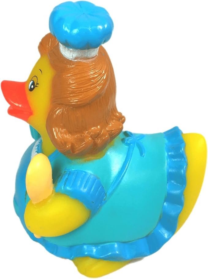 3" Baking Rubber Duck [Floats Upright] - Baby Safe Bathtub Bathing Toy