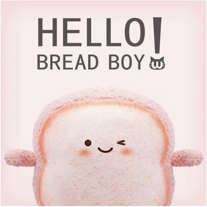 Toast Bread Pillow Funny Food Plush Toy Pillows Small Cute Stuffed Plush Sofa Pillow (Toast Bread, Pink)