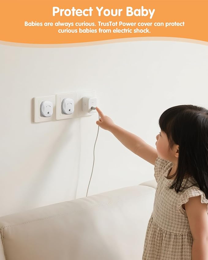 Outlet Covers Baby Proofing, 24 Pack Plug Covers Baby Proofing, Outlet Plug Covers for US 3-Prong to Prevent Electric Shock, Outlet Covers for Home, Office, School, Toddlers & Babies, White