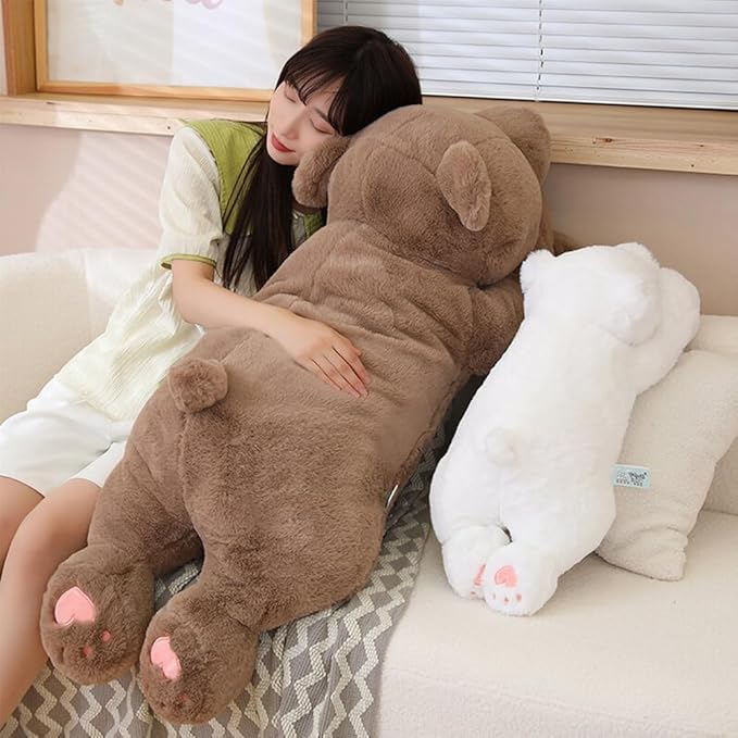 Large Bear Stuffed Animals, 31.5" Brown Bear Plush Throw Pillow Super Cute Kawaii Plushie Toys Gifts for Boys Girls Adults, 80cm, Brown