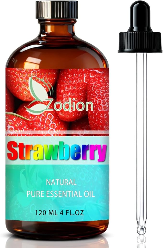 Strawberry Essential Oil - Strawberry Oil for Diffuser, 4 Fl Oz(120ml) | Candle Making, Soap Making, aroma, Strong Scent, Pure, Natural, Home Fragrance, Massage