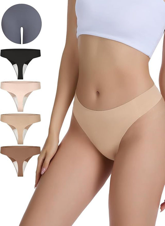 Seamless Camel Toe Thongs for Women Invisible Cameltoe Thong Panty Liners No Show Workout G-Strings Underwear