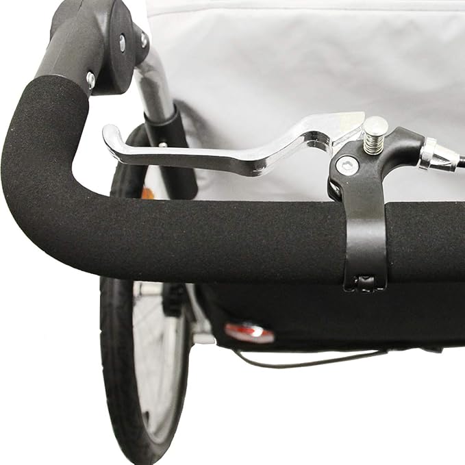 ClevrPlus Deluxe 3-in-1 Double 2 Seat Bicycle Bike Trailer Jogger Stroller for Kids Children | Foldable Collapsible w/Pivot Front Wheel