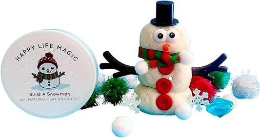 Christmas Play Dough Jars,Winter Sensory Kit, Playdough Jar, Stocking Stuffers for Kids,Christmas Gifts for kids,toddler present,playdoh (Build A Snowman)