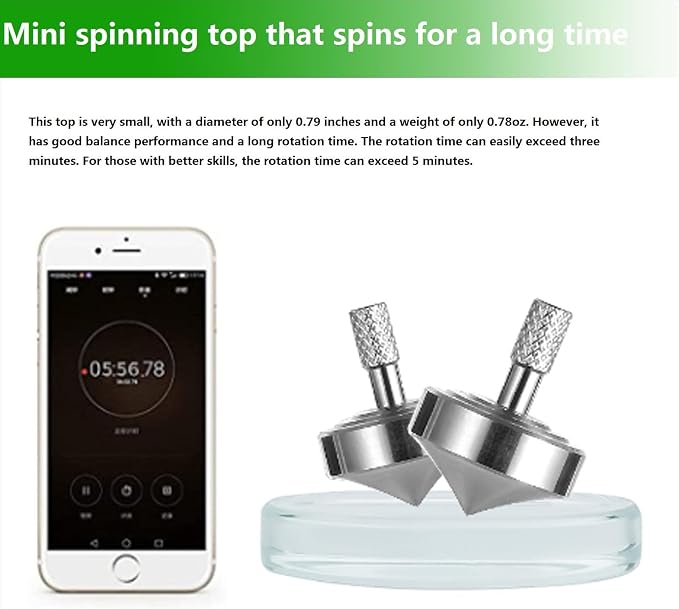 Stainless Steel Spinning Top, Precision Mini Desktop Gyroscope, Kill Time Reduce Stress ADHD Toys, Perfect Balance Gyro (Style 1)