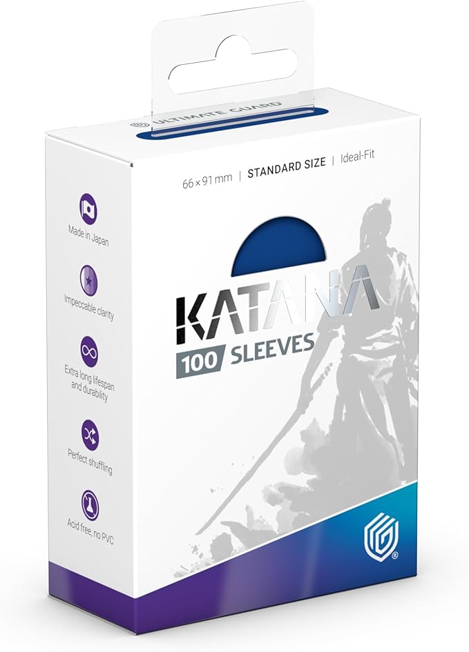 Ultimate Guard Katana Card Sleeves: 100 Standard Size TCG Sleeves, 66 x 91mm, Blue Bird Back, Tournament Quality, No PVC & Acid-Free, High Clarity