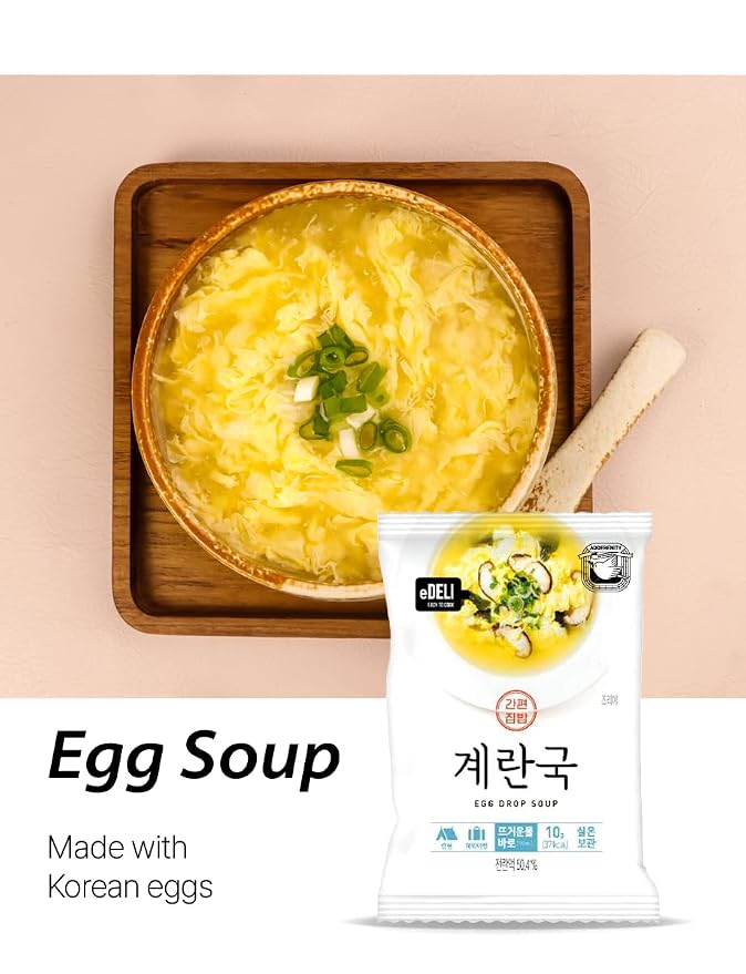 [PACK OF 3]Korean Traditional Soup Easy Cooking Tasty Soup Freeze Drying Block-Type Individual Packaging 국 (Seaweed,Soybean Paste, Egg) 소고기미역국, 우거지된장국, 계란국