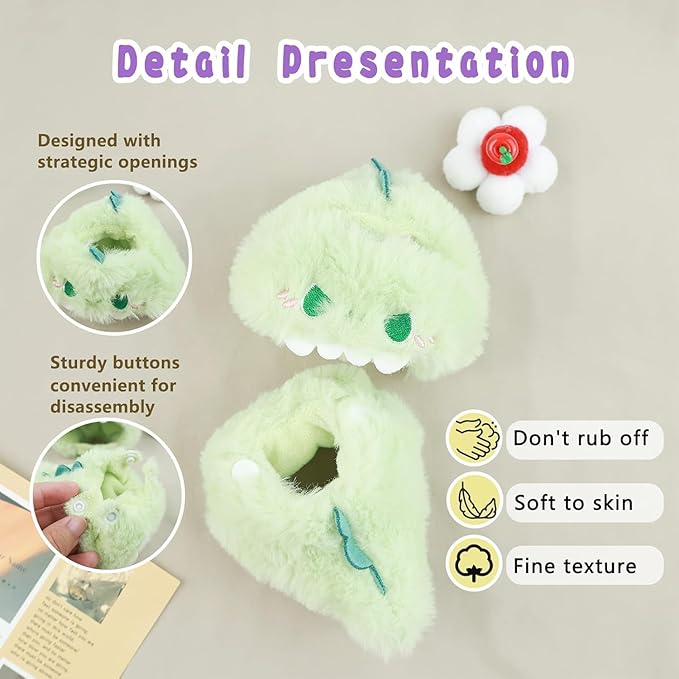 Dinosaur 17cm Doll Clothes for Cute Green Dinosaur Clothes Dress up Animal Style Outfits Exquisite Cute Halloween Doll Outfit Accessories