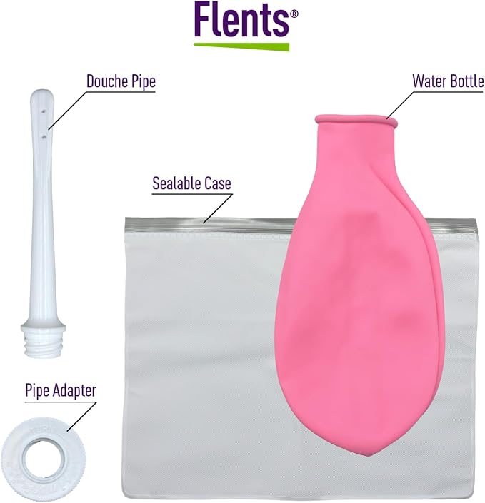 Flents Reusable Douche Kit, 16 fl oz Portable Cleansing System, BPA-Free | Compact Design Includes Easy-Squeeze Bottle for Personal Care, Travel-Friendly, Durable Rubber Components For Reusable Use