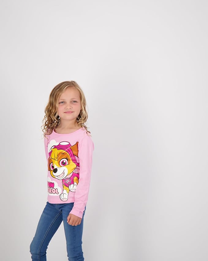 Paw Patrol Nickelodeon Everest and Skye Girls 3 Pack Long Sleeve Shirts