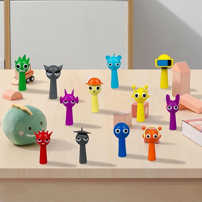 24 Pcs Action Figures, Action Figures Mystery Box, Action Doll Collection Toys, for Birthday Gift for Funs & Office Room Figurine Decor