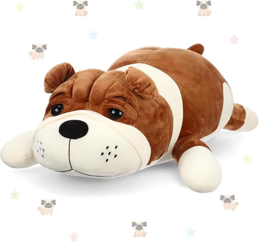 23.6" Huggable Dog Plush, Cute Stuffed Animal, Soft Adorable Cuddle Companion for Kids, Christmas Birthday Plush Pillow Gift for Boys and Girls