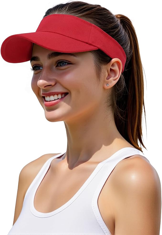 American Trends Sun Visor Hat for Women, Lightweight Quick-Dry Sport Visor | Adjustable fit, Ideal for Golf Tennis & Outdoor Sports, Sweat-Wicking Fabric, Ponytail-Friendly, Wide Brim for Sun Protection