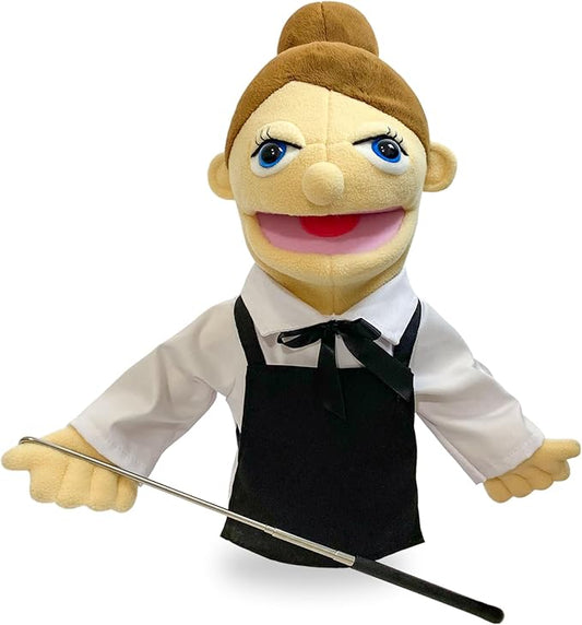 16" Puppets Entriloquist Puppet,Hand Puppets for Kids Plush Waiter Puppets for Adults with Removable Mouth Pupp et for Kids Ages 4-8，Hand Puppe t for Adults with Scalable Puppet Control Rod