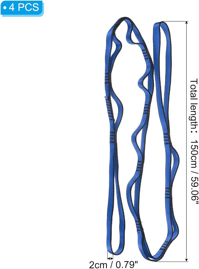 PATIKIL Daisy Chain Straps, Strong Climbing Strap Adjustable Nylon Chain Sling with Loops for Aerial Yoga Hammock Swing