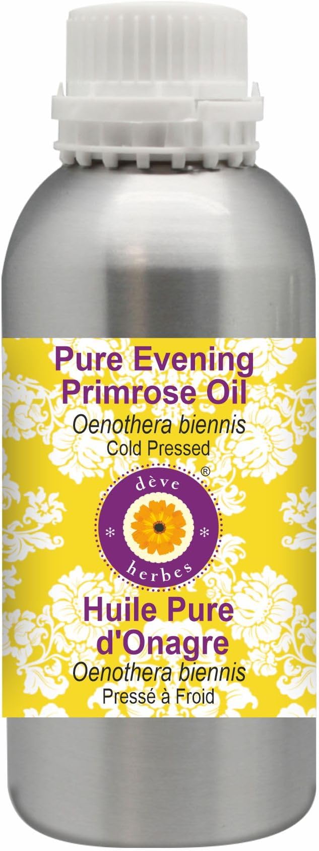 Deve Herbes Pure Evening Primrose Oil (Oenothera biennis) Cold Pressed 300ml (10 oz)