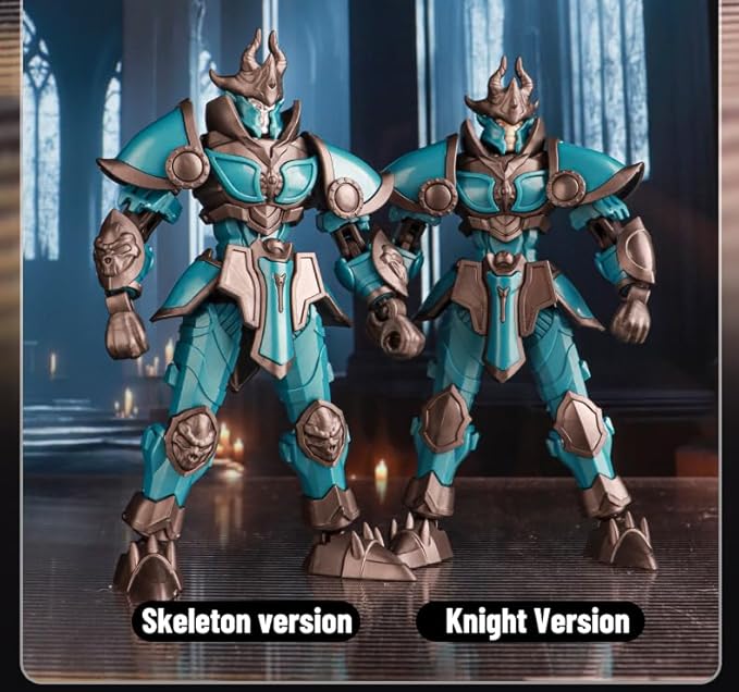 2 Set Armor Knight Action Figure Toy, Multi-Jointed Movable Dummy Medieval T13 Articulated Robot Figure, Fantasy Warrior Undead Death Knights Paladin Display Model (Assembly Required)