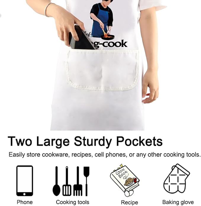 PXTIDY Korean Pop Kitchen Apron Boy Band merch Fans Gift Korean Music Chef Apron For Cooking Waterproof
